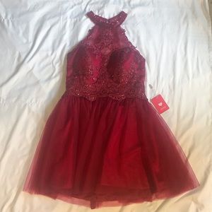 JJ’s House Red Sequined Homecoming/Prom Dress